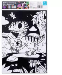 Tooky Toy Tookyland: Bársonyos színezőkészlet - Dinoszaurusz, 30 x 25 cm (223890)