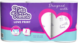 Violeta VIOLETA háztartási papírtörlő LOVE 3 rétegű, 3 tekercs - tisztitoszertrendelek