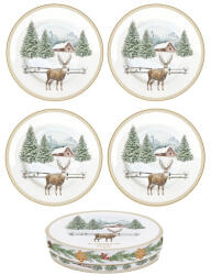 Easy Life Porcelán desszerttányérszett 4db-os, 19cm, dobozban, White Forest (924WHIF)