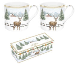 Easy Life Porcelán bögreszett 2db-os, 300ml, dobozban, White Forest (171WHIF)