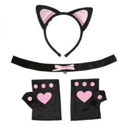 Widmann Cica/Macska kiegészítő szett - 4 darabos - fekete/pink (MOL-9738C)