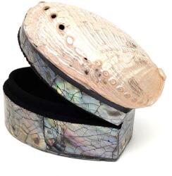 R. M. ékszer Gyöngyház fényű kagyló ékszertartó doboz apró ékszerekhez 4×6 cm (026019)