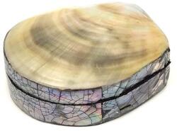 R. M. ékszer Sárga-szürke kagyló ékszertartó doboz modern stílusú díszdoboz 8×7 cm (026032)