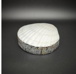 R. M. ékszer Kagyló alakú ékszertartó doboz fehér díszes tároló 10-11×10 cm (026037)