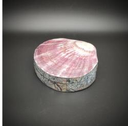 R. M. ékszer Lila-fehér kagyló ékszertartó doboz romantikus ajándékdoboz 10×10 cm (026035)