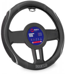 Sparco Husă Volan Auto Sintetic Negru cu Cusătură Neagră SPS138GR (SPS138GR)