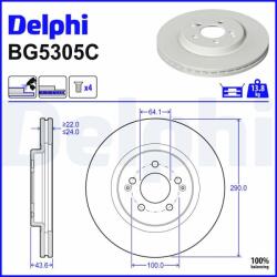 DELPHI Disc frana DELPHI BG5305C (BG5305C) - automobilus