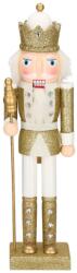 SPRINGOS Diótörő katona jogarral, 38 cm, fa, fehér-arany diótörő (CA0916)
