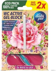Ambi Pur Ambipur aktív wc gél block 2x45g rose & lily
