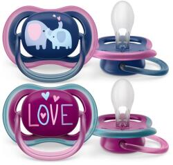 Philips Ultra air játszócumi 18hó 2db lány elefántos scf349/22