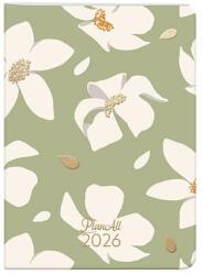 Planall Zsebnaptár PLANALL B/6 heti álló fehér lapos aranyozott Winter 2026 (21546) - nyomtassingyen