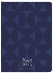 Planall Zsebnaptár PLANALL B/6 heti álló fehér lapos aranyozott Blue 2026 (21544) - nyomtassingyen