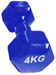 Robust 4 kg-os hatszögletű kézisúlyzó vinyl bevonattal /pár 4 KG kék