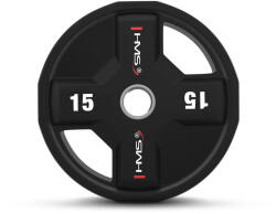 HMS Poliuretán súlytárcsa TPC , CPU anyagból HMS 15 kg fekete Súlytárcsa