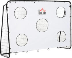 HOMCOM Focikapu felnőtteknek és gyerekeknek PE háló fém Oxford fekete fehér fehér