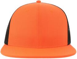ATLANTIS Unisex felnőtt felnőtt hálós 6 paneles Trucker sapka fekete|narancssárga
