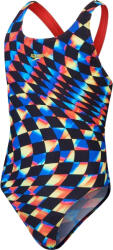 Speedo Lányok Digitális kockás hátú egyrészes fürdőruha 5 - 6 EVES fekete|színes