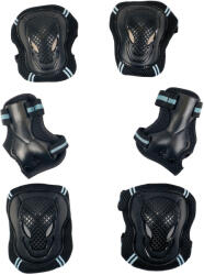 ACTION ONE Kaland gyermekvédelmi szett, térdvédő, könyökvédő, karvédő M/53-58cm fekete|kék