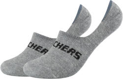 Skechers Uniszex zokni, Skechers 2PPK Mesh Ventilation Footies Socks, szürke 43 szürke