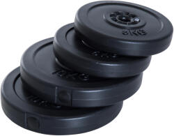 HOMCOM 4 db-os súlytárcsa készlet súlyemeléshez, összesen 30 kg - 2x5 kg és 2x10 kg fekete