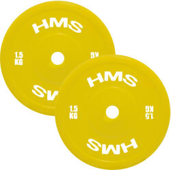 HMS Olimpiai technikai súlylemezek PE anyagból HMS TPP01 2*1, 5 KG sárga Súlytárcsa
