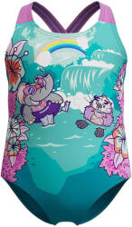 Speedo Baby Girls Learn To Swim nyomtatott kereszt hátul egyrészes fürdőruha 4 éves kék