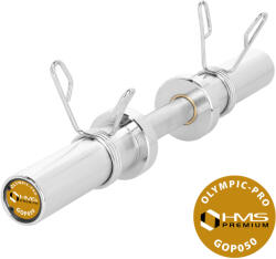 HMS Rövid olimpiai rúd 5 kg 50 cm patentkapcsokkal HMS GOP050 szürke