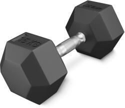 4FIZJO HEX gumírozott súlyzó 15 kg fekete