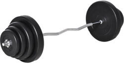 HOMCOM 70 kg-os súlyzókészlet 8 súlytárcsával és ívelt acélrúddal 70 KG fekete