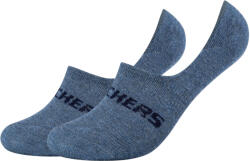 Skechers Uniszex zokni, Skechers 2PPK Mesh Ventilation Footies Socks, kék 39 kék|szürke