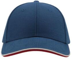 ATLANTIS Pilot Piping szendvics prémium kefe pamut 6 paneles sapka kék