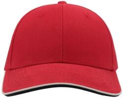 ATLANTIS Pilot Piping szendvics prémium kefe pamut 6 paneles sapka vörös
