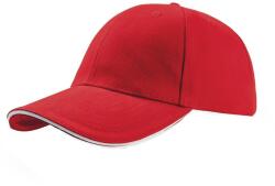 ATLANTIS Liberty Sandwich Heavy Brush pamut 6 paneles sapka vörös