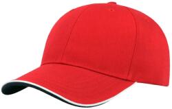 ATLANTIS Zoom Piping szendvics sport 6 panel kontrasztos baseball sapka vörös