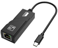 Spacer Placa de retea Spacer SPC-Type-C/RJ45-01 Gigabit USB-C Negru (SPC-Type-C/RJ45-01)