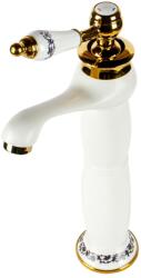 Water Fun Izmir White & Gold magasított retro mosdó csaptelep (MCSWG-1198) - zuhanykabinpont