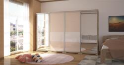 D1 Bond Magasfényű tolóajtós gardróbszekrény 318cm 2 tükörrel