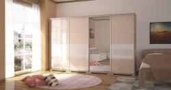 D1 Bond Magasfényű tolóajtós gardróbszekrény 318cm 1 tükörrel