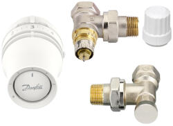 Install Danfoss radiátorszelep szett sarok - RA-IN 1/2 szelep + Redia RA 015G3380 + RLV-S visszatérő (015G5333) (015G5333)