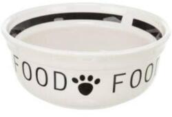 TRIXIE kerámia tál "FOOD" 0, 6l/15cm, fehér-fekete