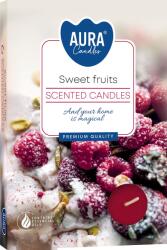 BISPOL Комплект ароматни чаени свещи Bispol Aura - Sweet Fruits, 6 броя