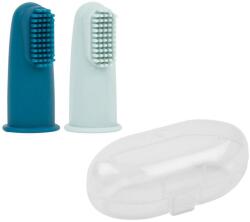 Nattou ujjra húzható fogkefe tokban, petrolkék/vízkék színben