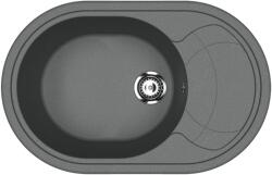Ulgran U-610-343 Csepegtetőtálcás Gránit Mosogató - Ovális, Antracit (U-610-343) - rent-xgranit