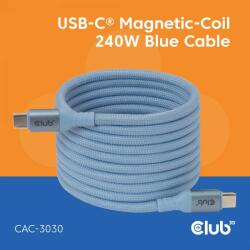 Club 3D USB 2.0 Type C Összekötő Kék 2m CAC-3030 (CAC-3030)