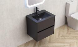 Inter Ceramic Конзолен PVC шкаф BG 5955MB БЛЕЙК + УМИВ. 5953B-2 BLACK, 59x45x55см (BG 5955MB +УМИВ.5953B-2 BLACK)
