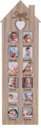 Home Decor Baby Képkeret 12 Fotóhoz 48x14, 8x0, 8cm Natúr Fa Hatású
