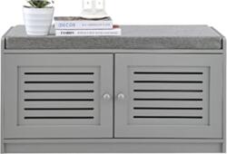 Praktiker Praktiker 71x43x35cm szürke cipőtároló pad párnával