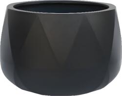  Kaspó Cement 40, 5x40, 5x36cm Gyémánt Hatású Matt Fekete