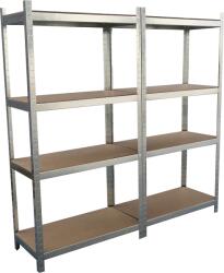 Praktiker Praktiker 156x160x40cm horganyzott fémpolc 2x4 MDF polccal