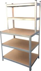 Praktiker Praktiker 90x30/60x156cm horganyzott fémpolc 5 MDF polccal